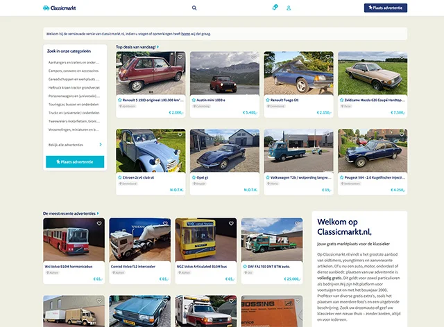 gespecialiseerde marktplaats voor oldtimers en youngtimers
